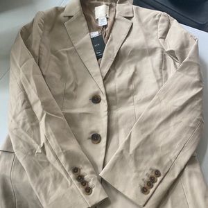 NWT J Crew Chino Blazer 100% Cotton Fully Lined